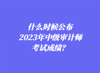 什么时候公布2023年中级审计师考试成绩？