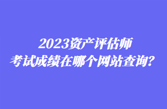 2023资产评估师考试成绩在哪个网站查询？