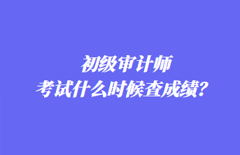 初级审计师考试什么时候查成绩？