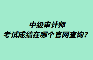 中级审计师考试成绩在哪个官网查询？