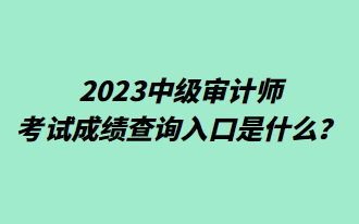 2023中级审计师考试成绩查询入口是什么？