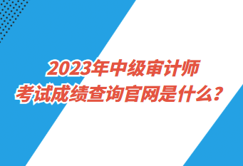 2023年中级审计师考试成绩查询官网是什么？