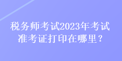 税务师考试2023年考试准考证打印在哪里？