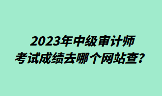 2023年中级审计师考试成绩去哪个网站查？