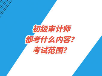 初级审计师都考什么内容？考试范围？