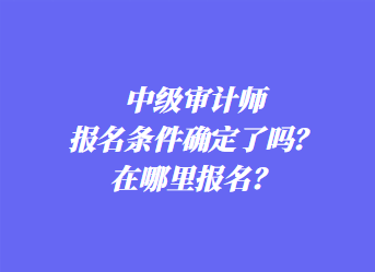 中级审计师报名条件确定了吗？在哪里报名？