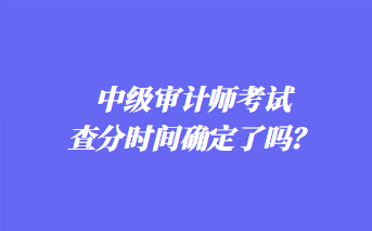 中级审计师考试查分时间确定了吗？