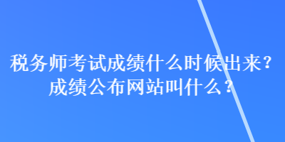 税务师考试成绩什么时候出来？成绩公布网站叫什么？