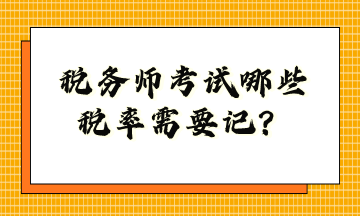 税务师考试哪些税率需要记？