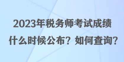 2023年税务师考试成绩什么时候公布？如何查询？