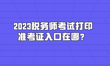 2023税务师考试打印准考证入口在哪？