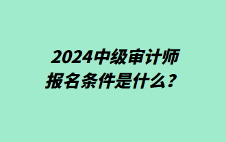 2024中级审计师报名条件是什么？