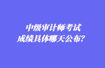 中级审计师考试成绩具体哪天公布？