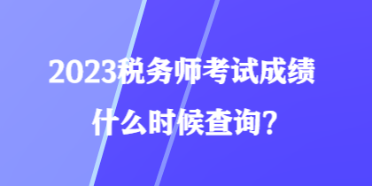 2023税务师考试成绩什么时候查询？