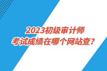 2023初级审计师考试成绩在哪个网站查？