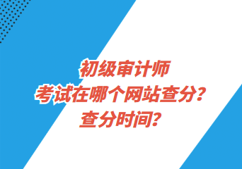 初级审计师考试在哪个网站查分？查分时间？