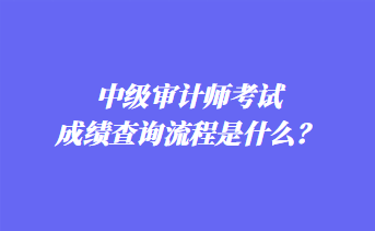 中级审计师考试成绩查询流程是什么？