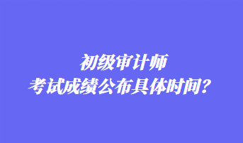 初级审计师考试成绩公布具体时间？