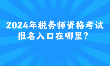 2024年税务师资格考试报名入口在哪里？