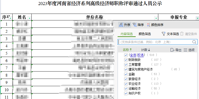 河南高级经济师