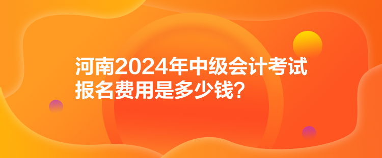 河南2024年中级会计考试报名费用是多少钱？