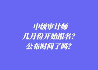 中级审计师几月份开始报名？公布时间了吗？