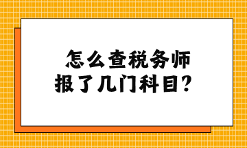 怎么查税务师报了几门科目？