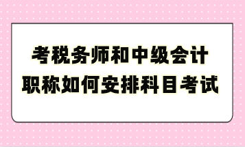 考税务师和中级会计职称如何安排科目考试