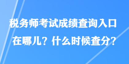 税务师考试成绩查询入口在哪儿？什么时候查分？