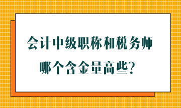 会计中级职称和税务师哪个含金量高些？