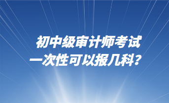 初中级审计师考试一次性可以报几科？