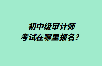 初中级审计师考试在哪里报名？