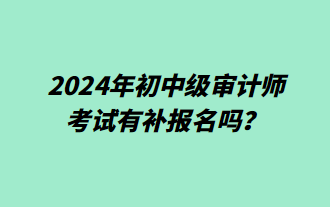 2024年初中级审计师考试有补报名吗？