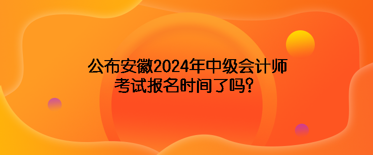 公布安徽2024年中级会计师考试报名时间了吗？