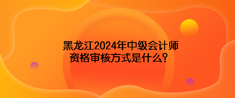 海南2024年中级会计师资格审核方式是什么？