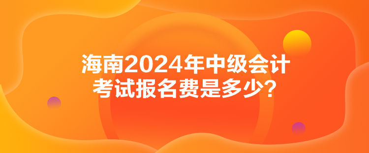 海南2024年中级会计考试报名费是多少？