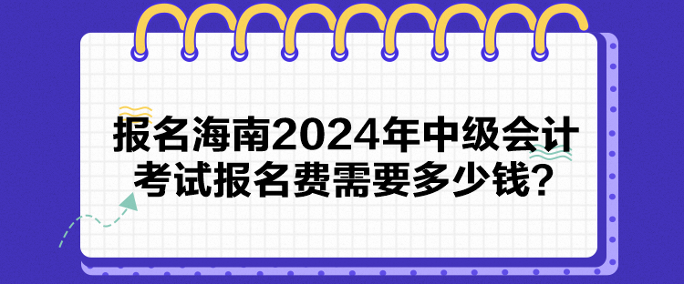 报名海南2024年中级会计考试报名费需要多少钱？