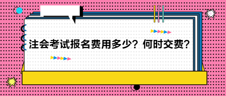 2024年注册会计师考试报名费用多少？何时交费？