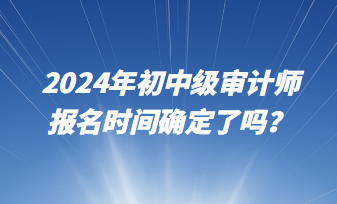 2024年初中级审计师报名时间确定了吗？