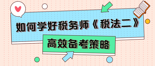 税务师《税法二》考试特点及2024年预习备考建议