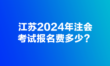 江苏2024年注会考试报名费多少？