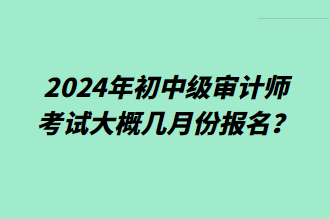 2024年初中级审计师考试大概几月份报名？