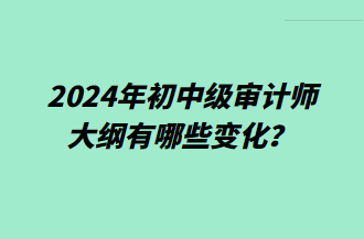 2024年初中级审计师大纲有哪些变化？