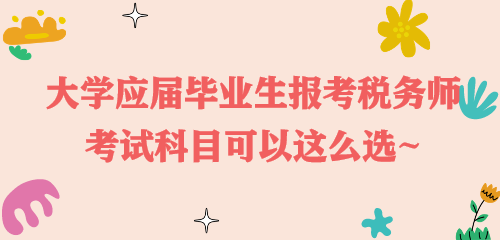 大学应届毕业生报考税务师 考试科目可以这么选~