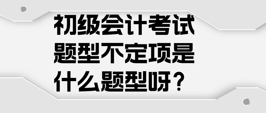 初级会计考试题型不定项是什么题型呀？