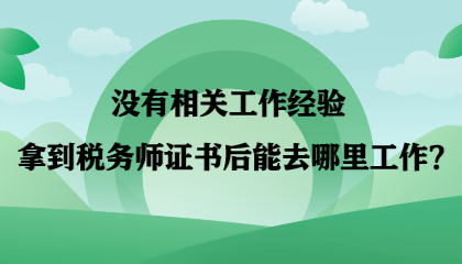 【答疑】没有相关工作经验 拿到税务师证书后能去哪里工作？