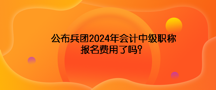 公布兵团2024年会计中级职称报名费用了吗？