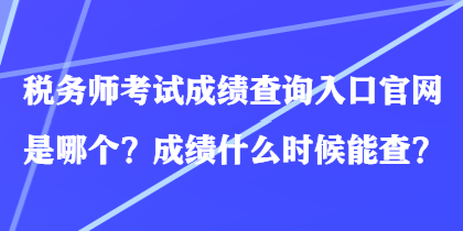 税务师考试成绩查询入口官网是哪个？成绩什么时候能查？