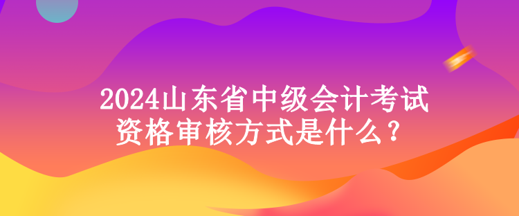 2024山东省中级会计考试资格审核方式是什么？