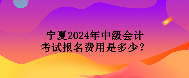 宁夏2024年中级会计考试报名费用是多少？